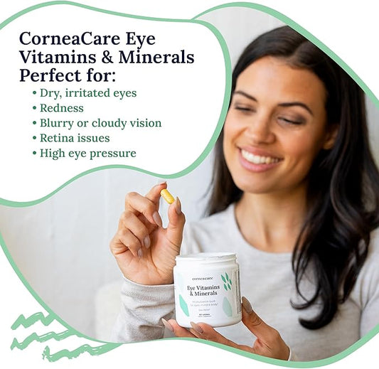 Vitamins and Minerals | Multivitamin for Vision & Health | Dry Eye Supplements | 60 Tablets