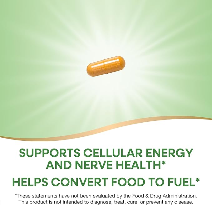 Nature's Way B-100 Complex, Supports Cellular 8 B-Vitamins, 60 Capsules