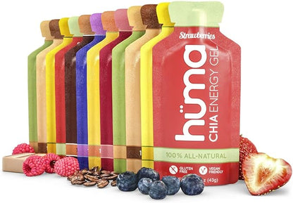 Huma Chia Energy Gel, Variety Pack - Premier Sports Nutrition for Endurance Exercise - (24 Gels, 8 Original Flavors)