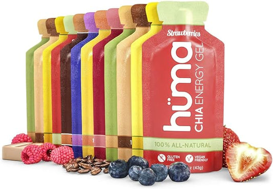 Huma Chia Energy Gel, Variety Pack - Premier Sports Nutrition for Endurance Exercise - (24 Gels, 8 Original Flavors)