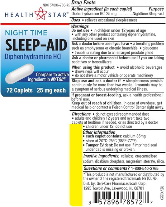 GeriCare Nighttime Diphenhydramine HCl 25 mg, 72 Count 1)