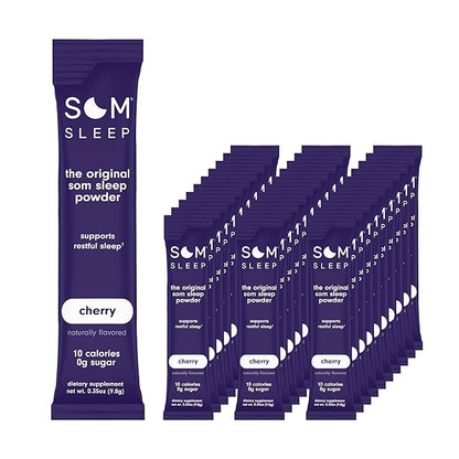 Som Sleep, Restful Calm Sleep Powder 3mg, Magnesium, B6, L-Theanine, 30-Pack