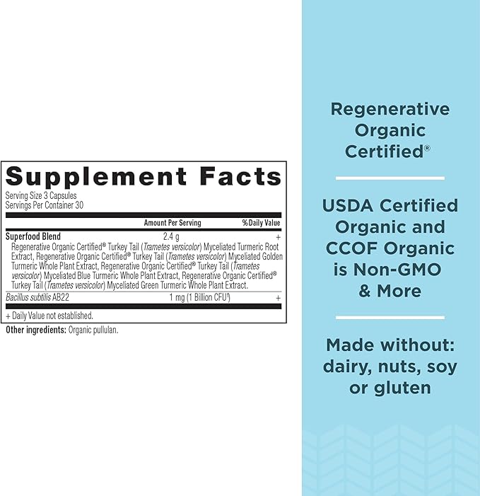 Ancient Nutrition Regenerative Organic Certified Turmeric 90 Count