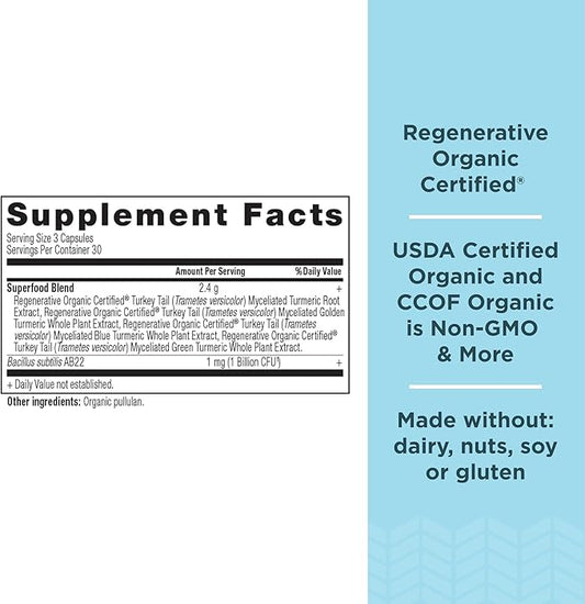 Ancient Nutrition Regenerative Organic Certified Turmeric 90 Count