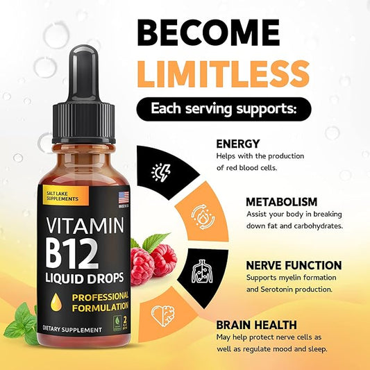 Vitamin B12 Liquid Drops B12 Liquid B2, B3, B3, B6, B6, & B12 - 2 fl.
