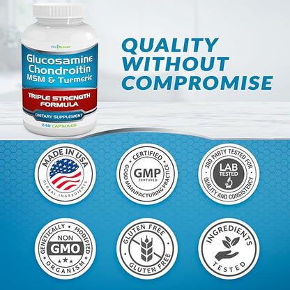 Glucosamine Chondroitin, MSM & Turmeric Dietary Supplement 248 Capsules