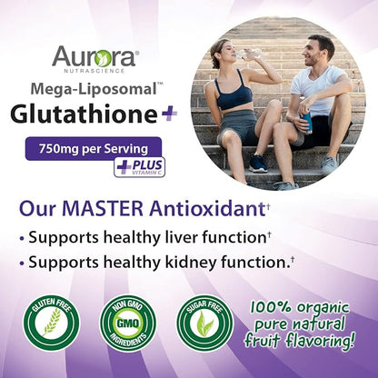Aurora Nutrascience, Mega-Liposomal Glutathione+ Vitamin C, 750 mg Serving,16 fl (480 mL)