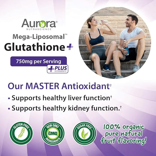 Aurora Nutrascience, Mega-Liposomal Glutathione+ Vitamin C, 750 mg Serving,16 fl (480 mL)