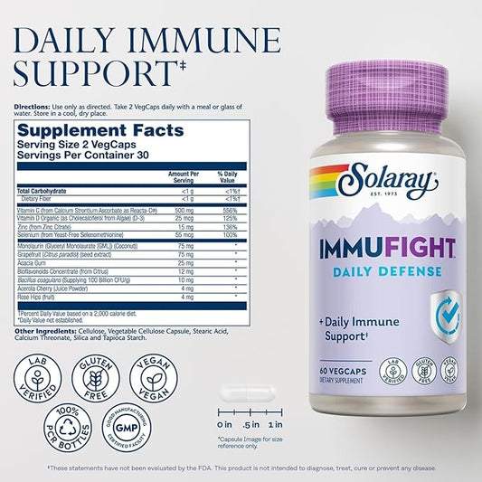 Solaray Immufight Daily Defense 30 Servings, 60 VegCaps