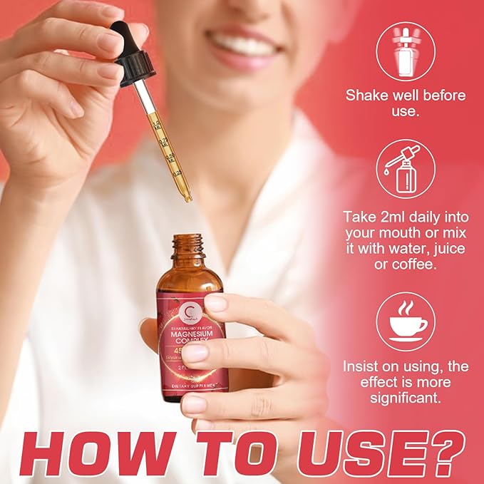 Triple Magnesium Complex Liquid Drops 1,500mg Magnesium B6 for 2 Fl