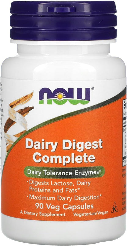 NOW Supplements, Dairy Digest Complete, Digests 90 Veg