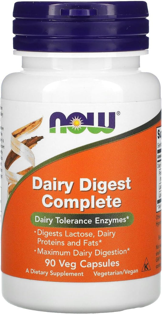 NOW Supplements, Dairy Digest Complete, Digests 90 Veg