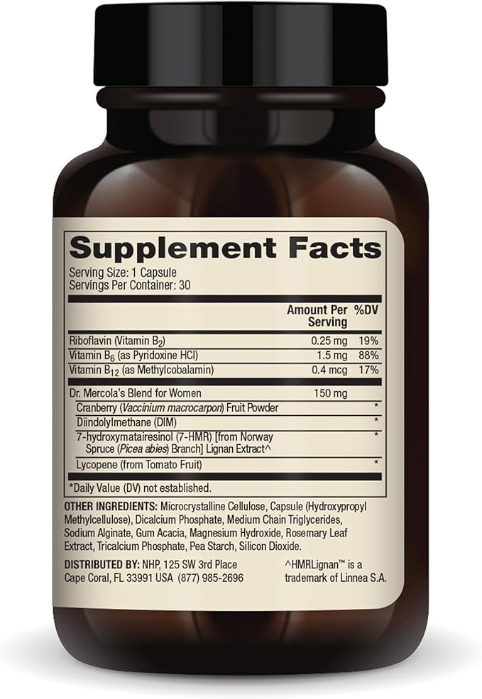 Dr. Mercola Lignans with Lycopene Supplement, 30 Servings (30 Capsules),