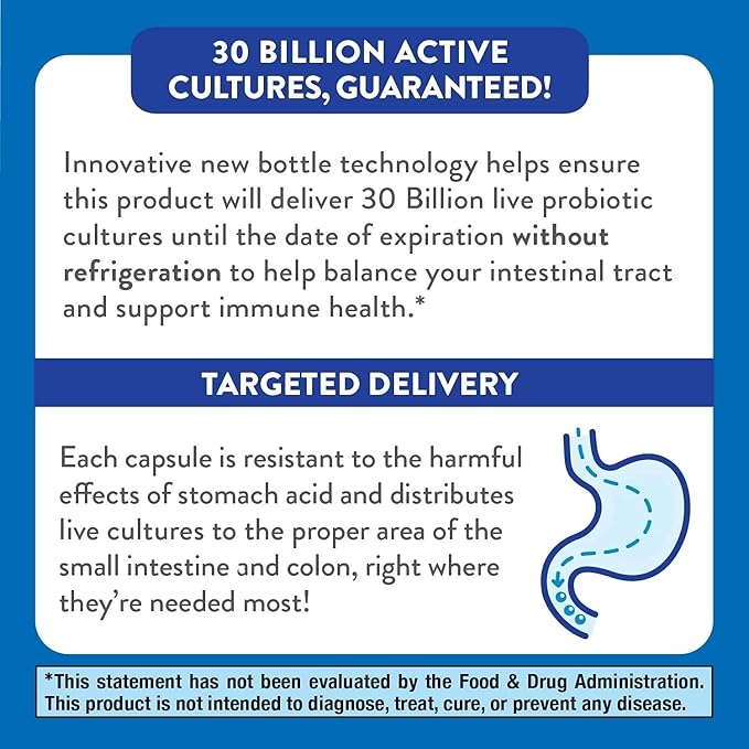 Nature's Way Fortify Daily Probiotic 30 Billion 10 Strains, 30 Capsules