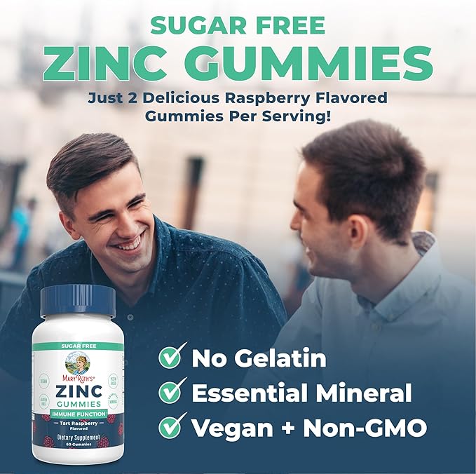 MaryRuth Organics Zinc Gummies | Zinc Supplements | Immune Support Supplement | Essential Mineral | Pectin Based | Overall Health & Wellness | Ages 14 & Up | Vegan | Non GMO | 30 Servings