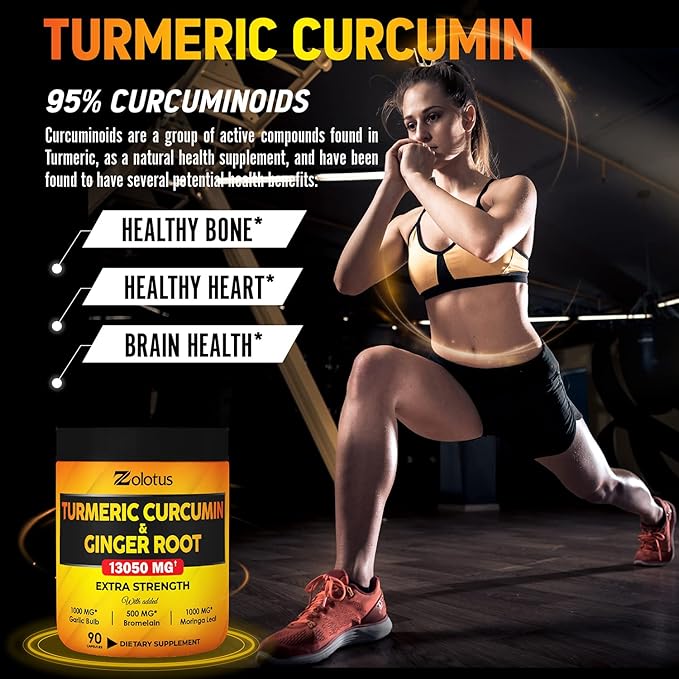 6 in 1 Turmeric Curcumin + 95% Curcuminoids, 13050mg, with 90 Capsules