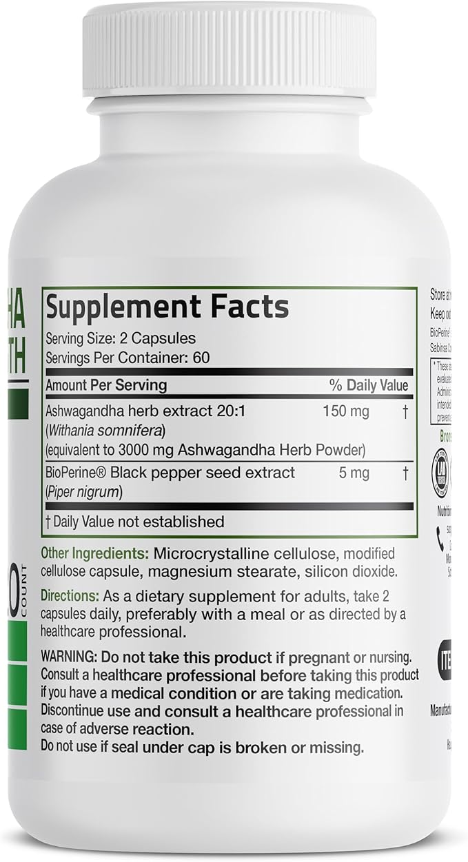 Bronson Ashwagandha Extra Strength Stress & 120 Vegetarian