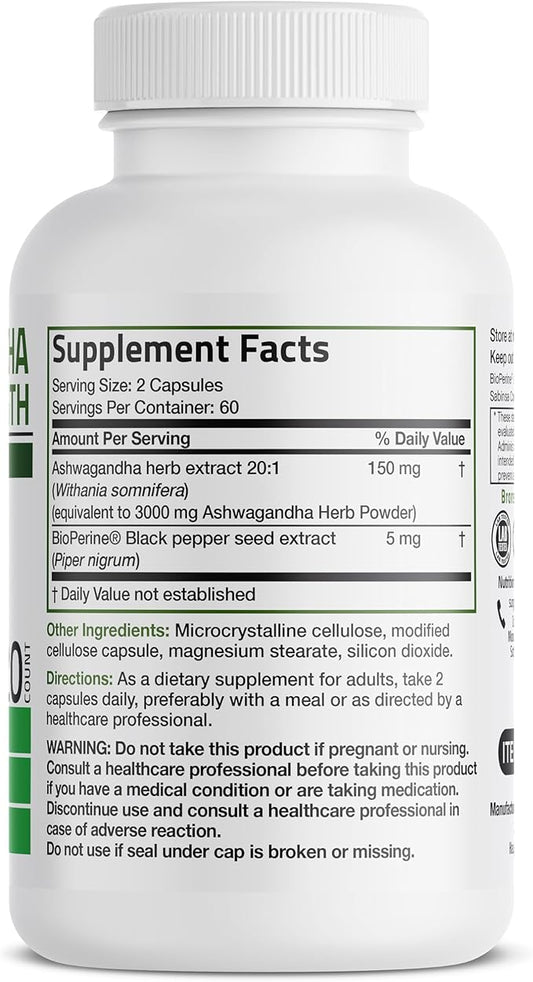Bronson Ashwagandha Extra Strength Stress & 120 Vegetarian
