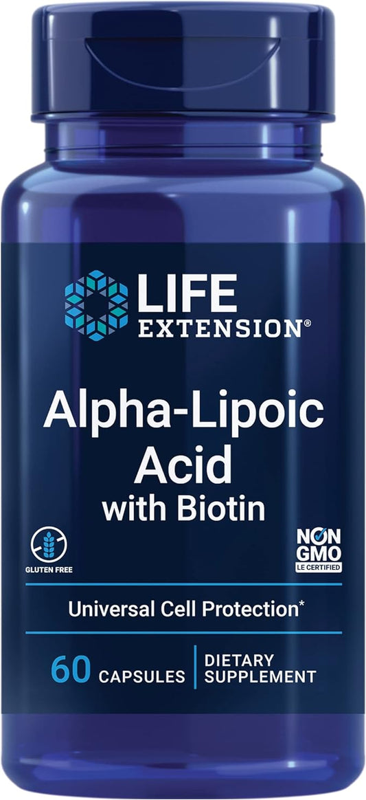 Life Extension Alpha-Lipoic Acid with Biotin, 60 capsules