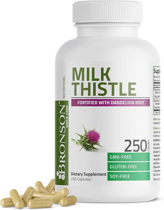 Bronson Milk Thistle Silymarin Marianum & 250 Capsules