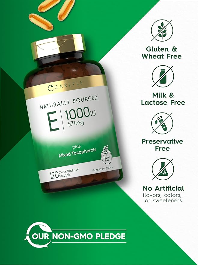 Carlyle Vitamin E Plus Mixed Tocopherols 1000 IU (671mg) | 120 Softgels