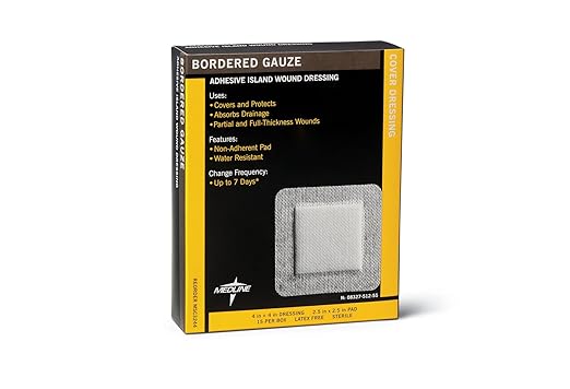 Medline Bordered Gauze, 4" x 10" 15 Count