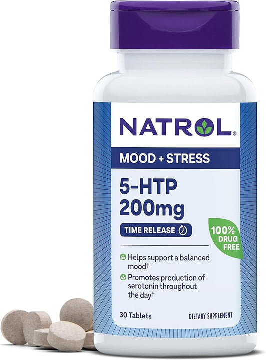 Natrol Mood + Stress 5-HTP 200mg 30 Count, 30 Day
