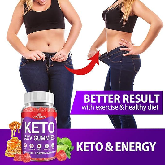 Keto ACV Gummies Formulated with Pomegranate Beet Juice Powder B12 Vegan Non GMO 180 Count