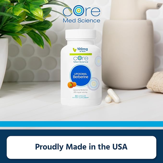 Core Med Science Liposomal Berberine Supplement, 300mg (60 (60 Count)