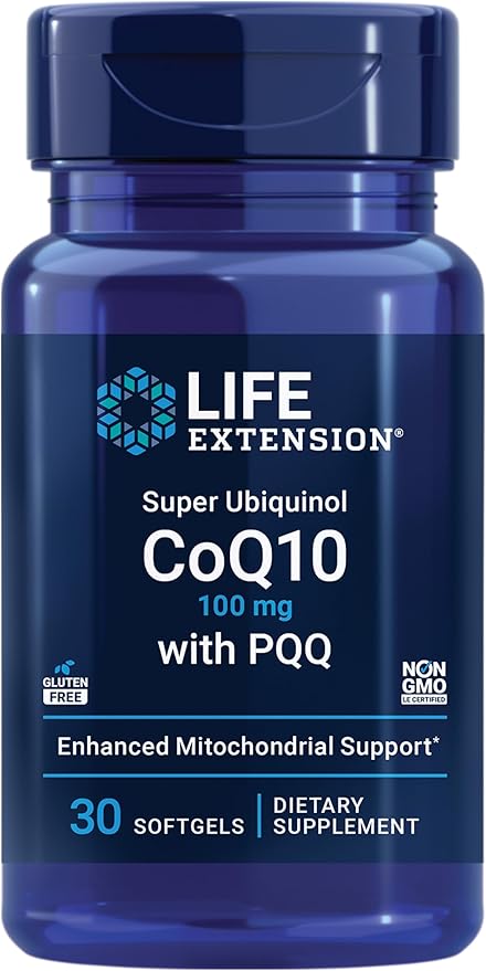 Life Extension Super Ubiquinol CoQ10 CoQ10, PQQ, 8x better 100 mg, 30 softgels