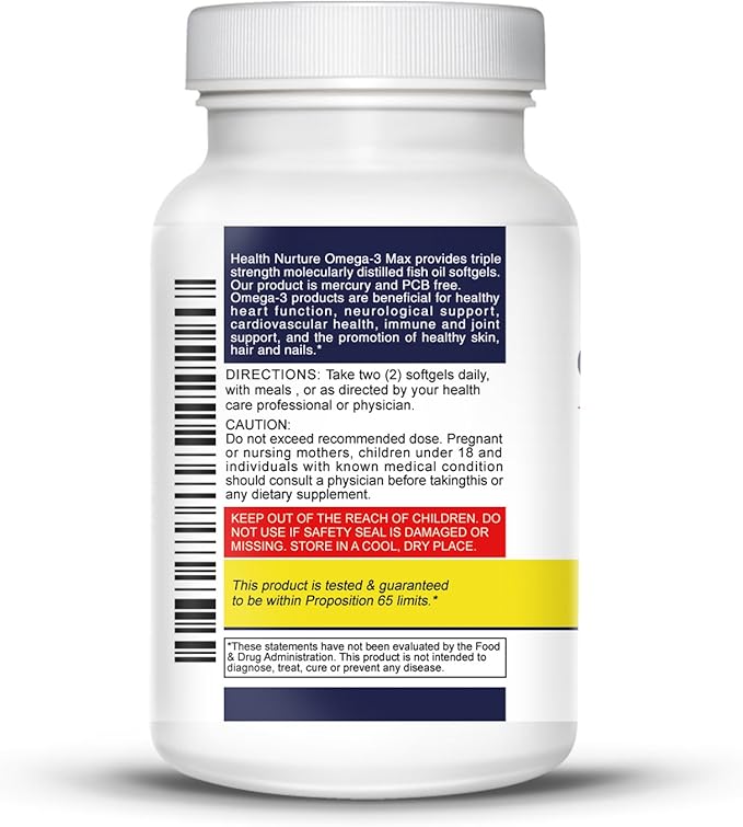 Fish Oil Omega-3 **Maximum Strength 1500mg (800 EPA/600 EPA/600 Dha)