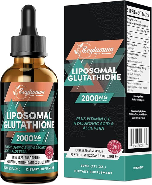 2000MG Liposomal Glutathione Liquid Drops, Enhanced 2.02 OZ