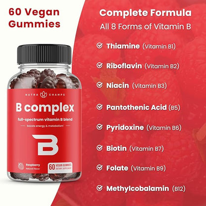 Vitamin B Complex Gummies B1, B2 B2 (Riboflavin), B3 (Niacin), B5, B6, B6, B7 B7 (Biotin), B9 (Folic B12