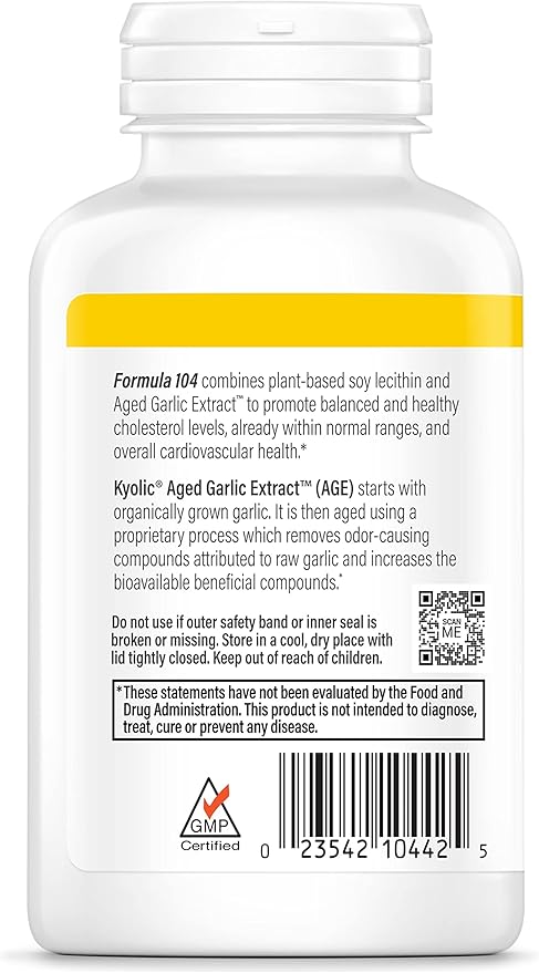 Kyolic Aged Garlic Extract Formula 104 200 Capsules