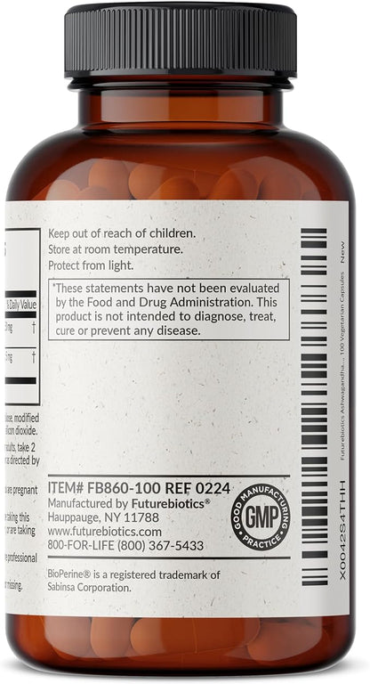 Futurebiotics Ashwagandha Extra Strength Stress & 100 Vegetarian