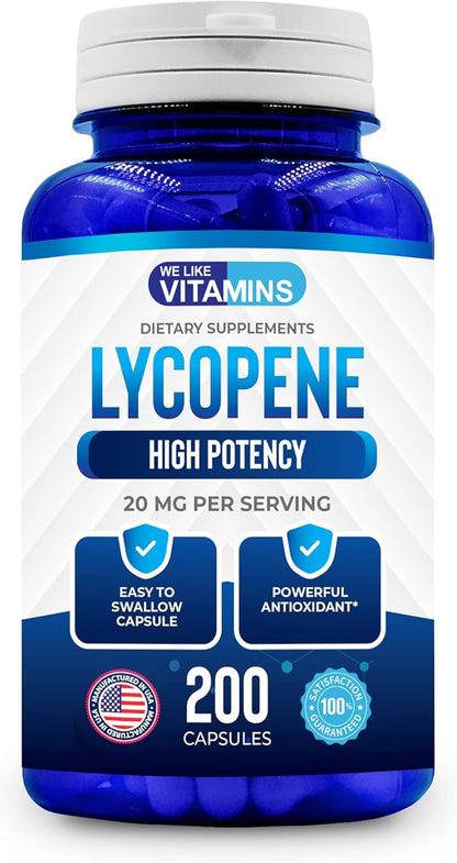 We Like Vitamins Lycopene 20mg Per Serving 200 Capsules