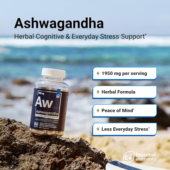 Essential Elements Ashwagandha Root 1950mg 90 Vegan