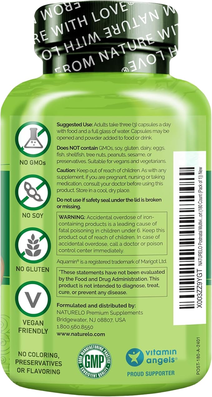 NATURELO Postnatal Multivitamin (180 Count 1))