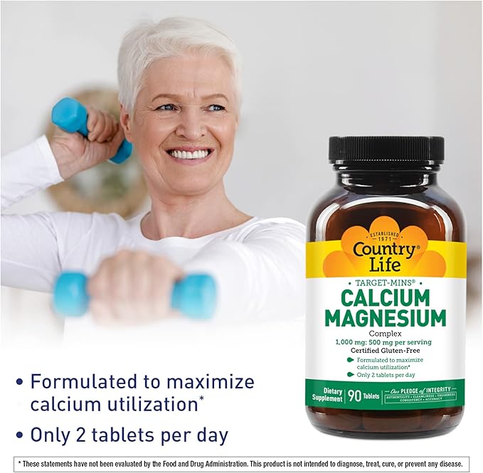 Country Life Target-Mins Calcium Magnesium Complex 1000mg/500mg, 90 90 Tablets,