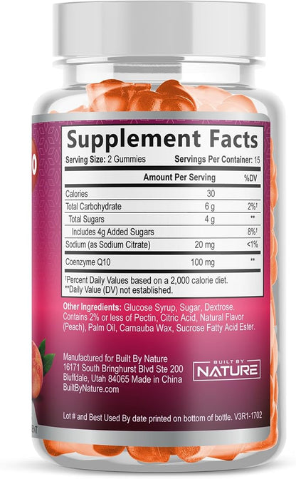 CoQ10 100mg Gummies, High Absorption Coenzyme Q10 Gummy, 30 Pectin