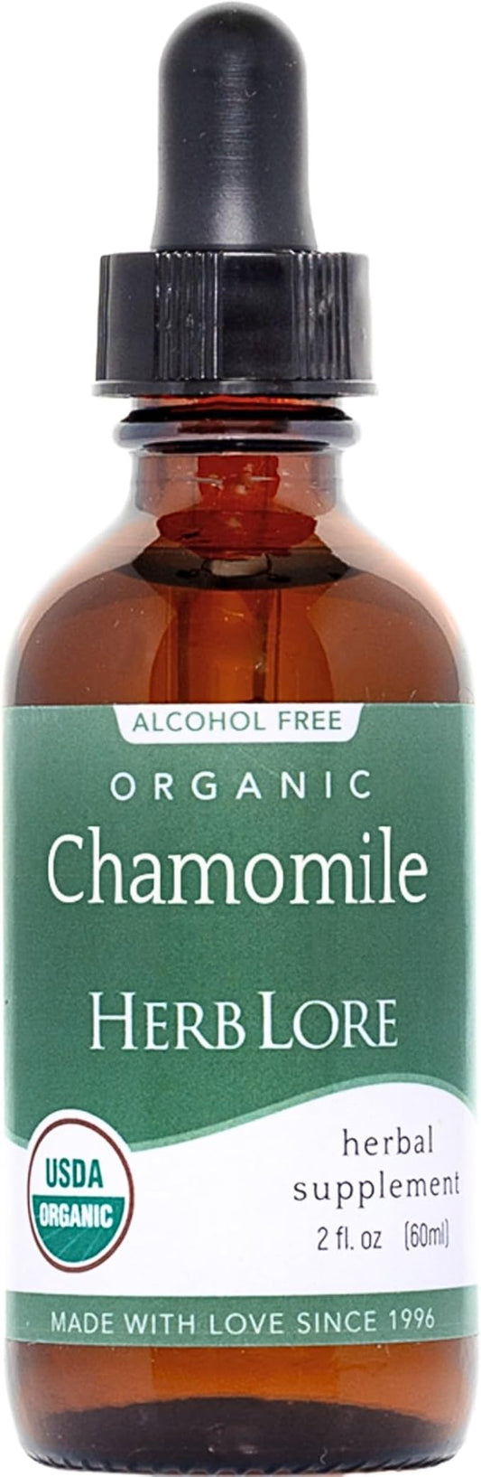 Herb Lore Organic Chamomile Tincture - Liquid Chamomile Drops for Babies & Adults - Melatonin-Free Sleep Supplement (2 fl oz)