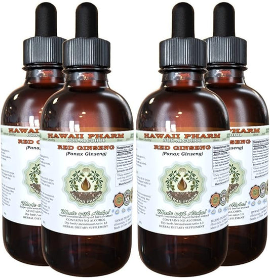 Red Ginseng Alcohol-Free Liquid Extract, Organic 4x4 fl.oz