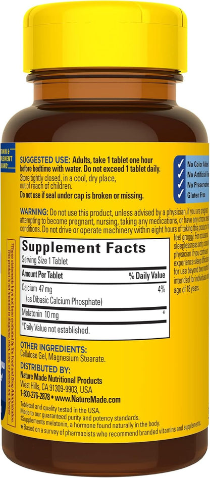 Nature Made Melatonin 10mg Extra Strength 30 Count, 30 Day