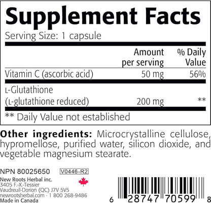 NEW ROOTS HERBAL Glutathione Supplement, 200 (60 Veg