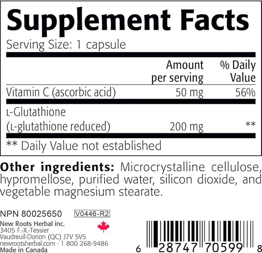 NEW ROOTS HERBAL Glutathione Supplement, 200 (60 Veg