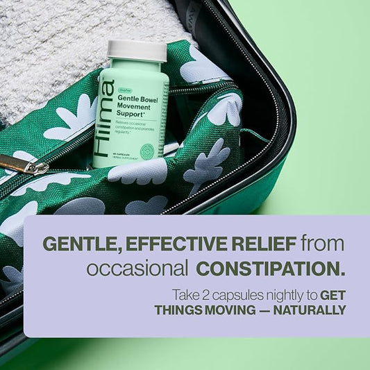 Hilma Gentle Bowel Movement Supplements with Magnesium Citrate, Natural and Gentle Laxatives for Constipation w/Magnesium Citrate, Ginger, Anise and Bitter Orange, 46 Vegan Capsules