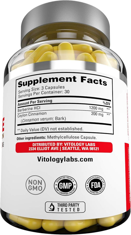 Premium Berberine HCL Plus Ceylon Cinnamon 1400mg –