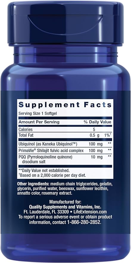 Life Extension Super Ubiquinol CoQ10 CoQ10, PQQ, 8x better 100 mg, 30 softgels