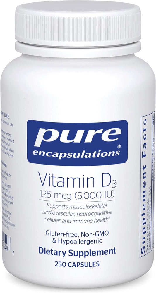 Pure Encapsulations Vitamin D3 125 mcg (5,000 IU) 250 Capsules
