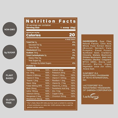 Multivitamin Drink Mix | B.Wild Plant Based Antioxidant Drink | Prebiotics and Probiotics for Digestive Health | Fruit Punch Flavor - 300 g